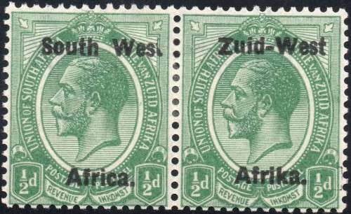 SWA 1923 SACC1b : ½d GREEN WITH ``Wes`` FOR ``West``  MM CV R2500