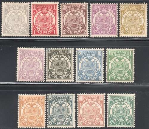 TRANSVAAL 1885-93 SACC178 // 190 SET OF 13 - SEE BELOW