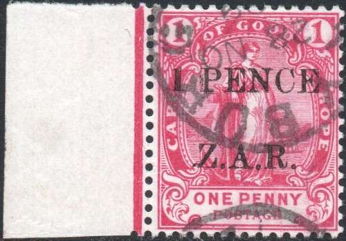 VRYBURG 1899 SG2 1d ROSE VFU MARGINAL EG CV £100+(2017)