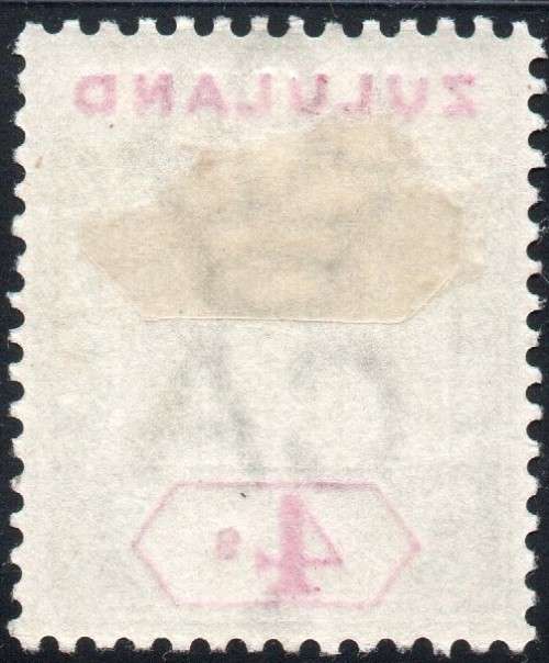 ZULULAND SACC21 4/- GREEN and CARMINE MM