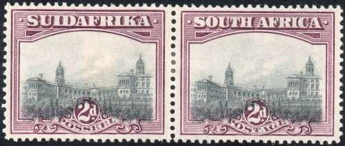 Union of SA - 1927 SG33a 2d GREY & BROWNISH PURPLE, PERF DOWN - MM CV R900