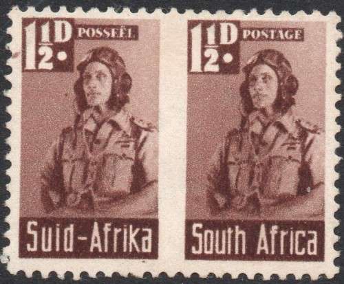 UNION OF SA 1942 SACC97b : 1½d RED-BROWN - IMPERF BETWEEN - UM - CV R13000