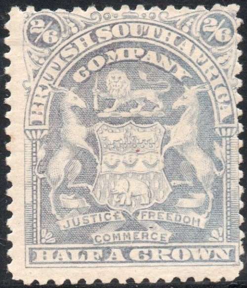 BSAC / RHODESIA 1898-1908 SACC79 2s6d BLUISH-GREY - MM CV R2000