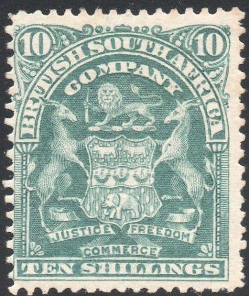 BSAC / RHODESIA  SACC83 10/- DULL GREEN  - MM CV R2200