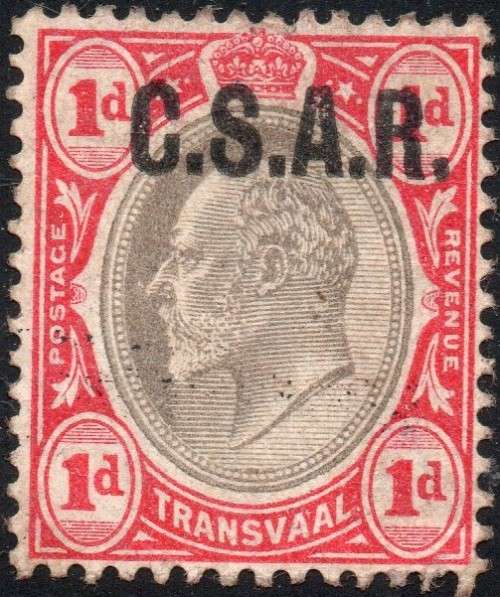TRANSVAAL (C.S.A.R.) SG RO4 1d GREY-BLACK & CARMINE - FINE UNUSED