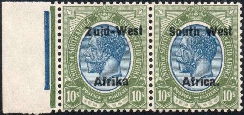 SWA TYPE II SACC14a 10/- BLUE & DARK OLIVE-NO STOP AFTER ``Afrika``*UNMOUNTED MINT* -RARE-CV R150000