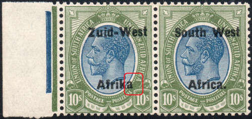 SWA TYPE II SACC14a 10/- BLUE & DARK OLIVE-NO STOP AFTER ``Afrika``*UNMOUNTED MINT* -RARE-CV R150000