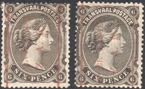 TRANSVAAL 1885 SACC195-6 ½d & 2d /6d - MM - CV R2450