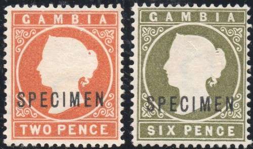 GAMBIA 1886-94 : SG21s//sg24s & SG32s - COMPLETE SET OF ``SPECIMEN`` STAMPS FOR THIS ISSUE -CV £400+
