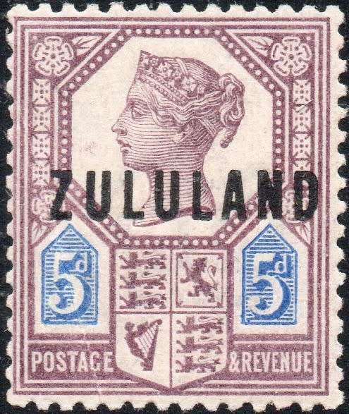 Zululand - 1893 SACC7 5d Dull Purple and Blue MM CV R2000