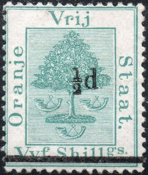 OFS 1882 SG36 ½d ON 5/- GREEN MM 2017 CV £24