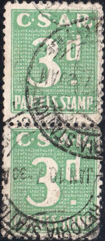 Union of SA -  3d GREEN (C.S.A.R.) PARCEL STAMP - SCARCE
