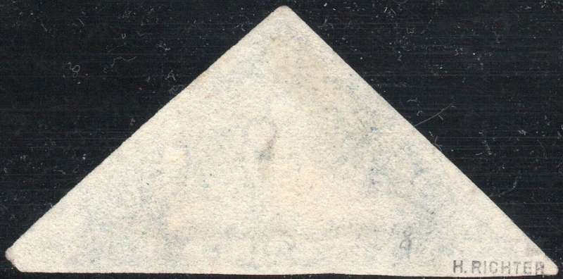 CAPE OF GOOD HOPE 1853 SACC4a 4d BLUE ON SLIGHTLY BLUED PAPER - SUPERB USED
