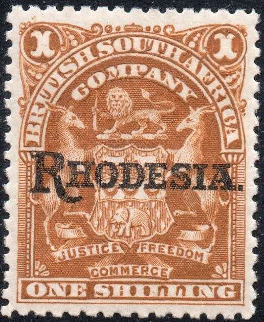 BSAC / Rhodesia : SG104 1/- Bistre LMM CV R1100