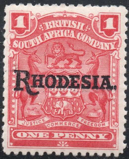 BSAC / Rhodesia : SACC96 1d CARMINE-RED LMM CV R270