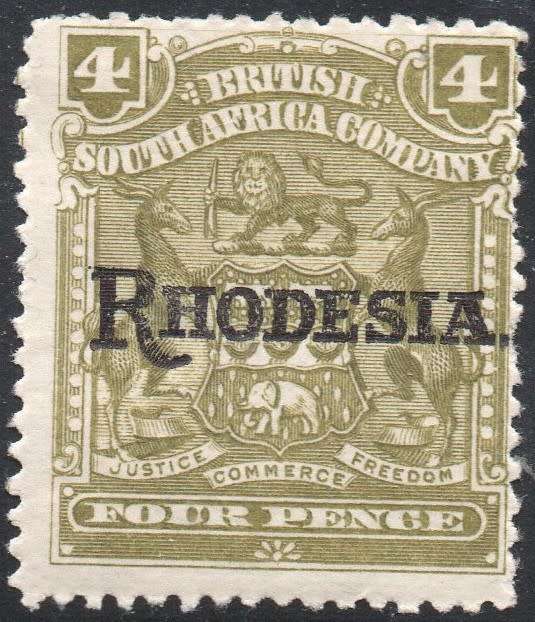 BSAC / Rhodesia : SG101 4d OLIVE MM CV R450
