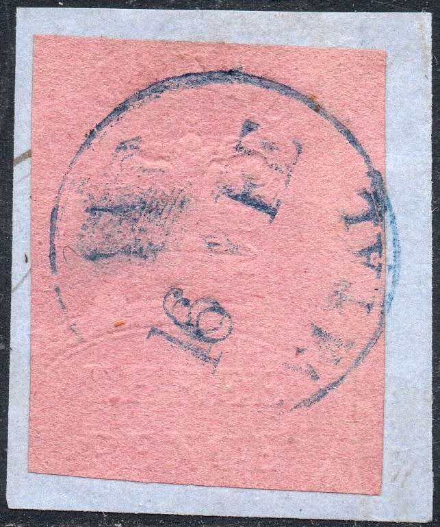 NATAL 1857-61 3d EMBOSSED ON ROSE - VFU ON PIECE - BUHLER CERTIFICATE  - CV R13000