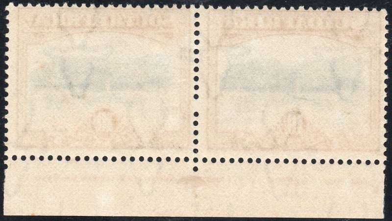 Union of SA - 1927 SACC39 10/- Bright blue and Brown INSCRIPTIONAL PAIR(P14) -  LMM -  CV R12000