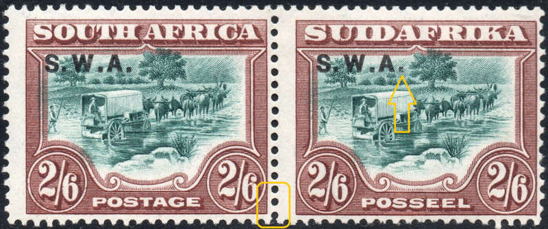 SWA 1927-30 SACC88a : 2s6d GREEN & BROWN, PERF DOWN - LMM