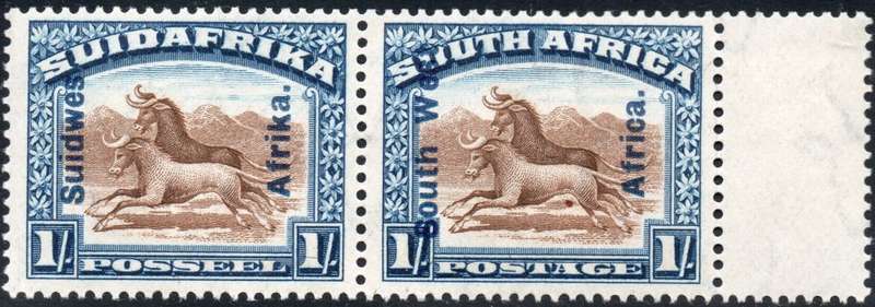 SWA 1926-7 SACC77 1/- BROWN & BLUE  - UM - CV R1000