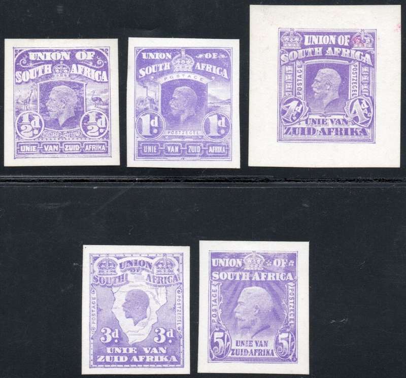 Union of SA - FULL SET OF MACKAY ESSAYS(5) IN PURPLE - RARE