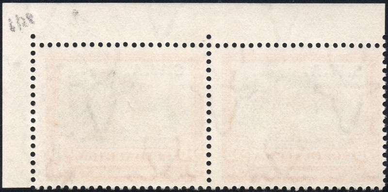 SWA 1927-30 SACC84 : 3d BLACK & RED CORNER MARGINAL PAIR, PERF 14 - UM