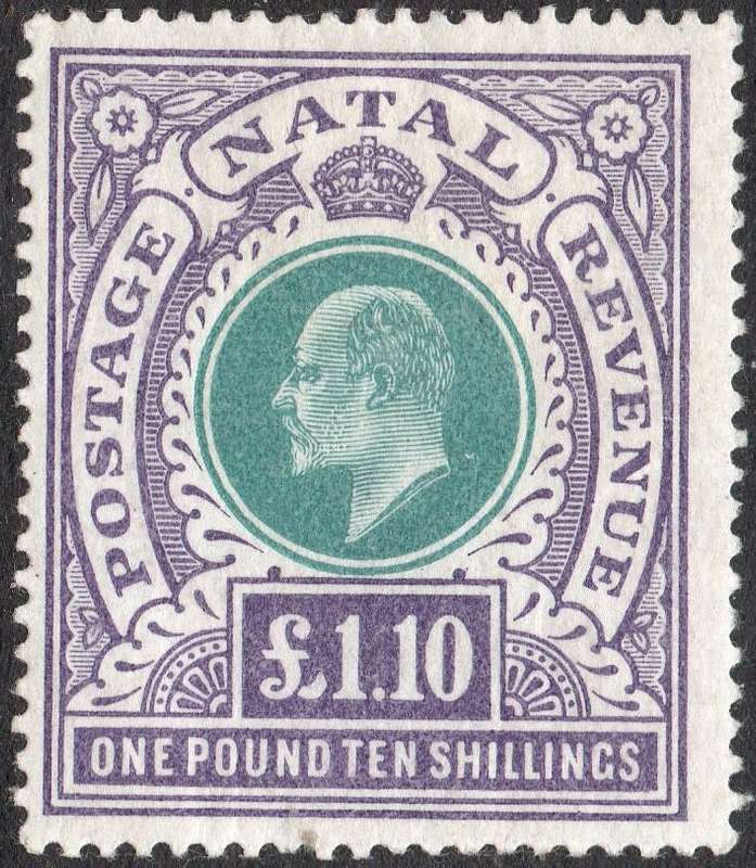 NATAL SACC125 £1.10 GREEN & VIOLET - SUPERB MM - CV R20000