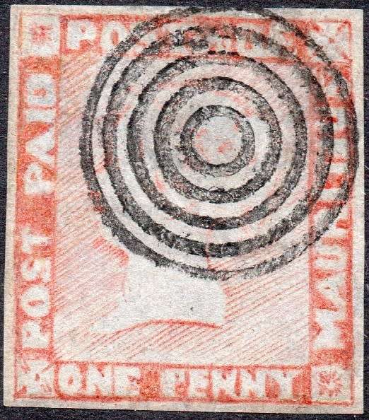 MAURITIUS 1857-9 1d RED-BROWN ON BLUISH PAPER - VFU WITH **CERTIFICATE** 2017 CV £900