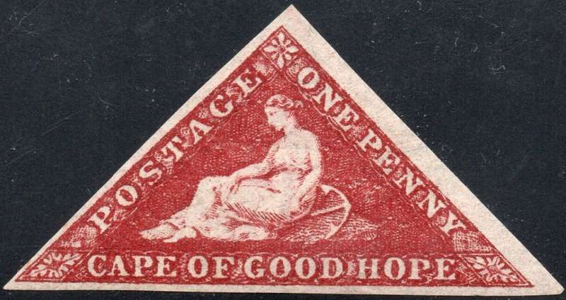 Cape of Good Hope - 1864 SACC14 1d DEEP CARMINE-RED - MM - CV R11000