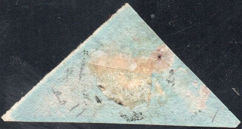 Cape of Good Hope SACC1a : 1d DEEP BRICK-RED ON DEEPLY BLUED PAPER VFU CV R14000