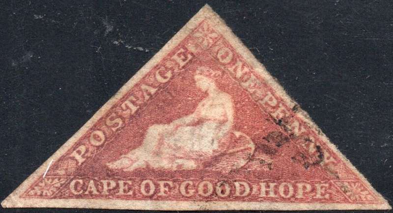 Cape of Good Hope 1864 SACC14a - 1d DEEP BROWN-RED  - FINE USED - CV R15000