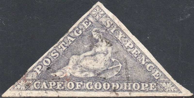 Cape of Good Hope : 1862 SACC7d : 6d SLATE PURPLE - FINE USED - CV R32000