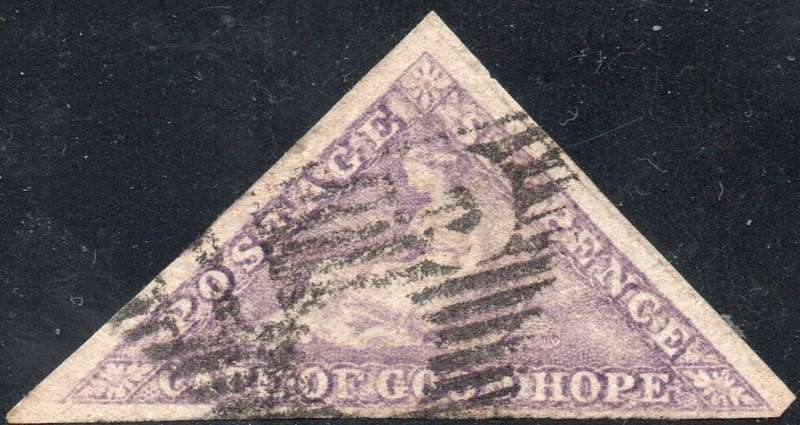 Cape of Good Hope : 1863-64 SACC7b : 6d DEEP ROSE LILAC - VFU - CV R15000
