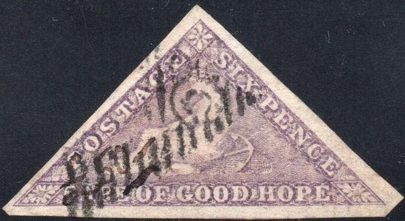 Cape of Good Hope 1864 SACC16 6d BRIGHT MAUVE - USED - SEE BELOW