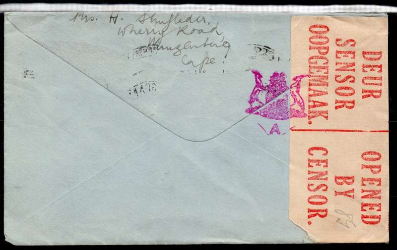 Union of SA 1943 Cover Muizenburg to New York, open by censor, tied by 1/- small wars BO4 -See Scans