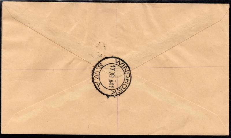 SWA - 1 OCT 41 FDC TIED WITH 6d ORANGE PAIR (SACC147)