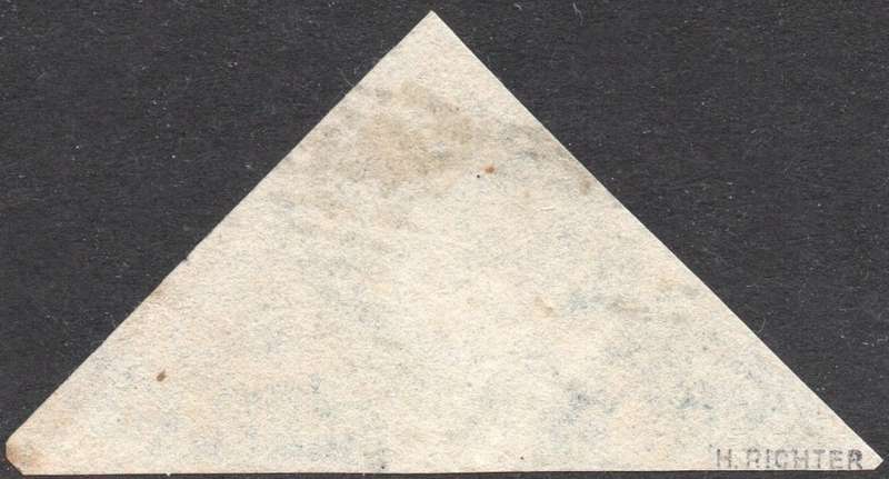 CAPE OF GOOD HOPE 1855 SACC6a - 4d BLUE ON SLIGHTLY BLUED PAPER - VFU - CV R1600+