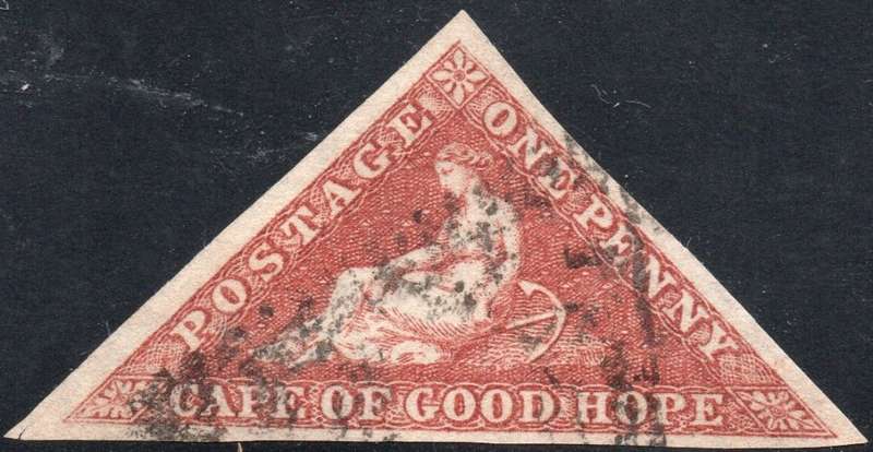 Cape of Good Hope SACC3a 1853 1d BROWN-RED - VFU CV R13000