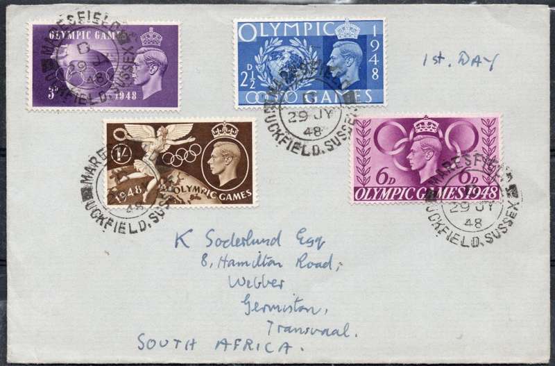 GREAT BRITAIN 1948 OLYMPIC GAMES FDC - SEE BELOW