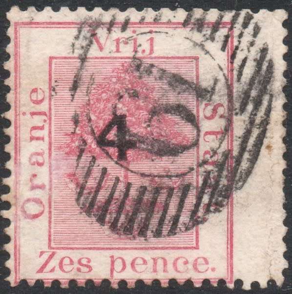 OFS 1877 SG12 4d on 6d ROSE , O/P TYPE ``C`` - VFU