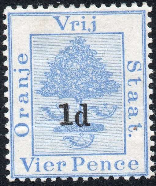 OFS 1900 SG57d 1d on 4d ULTRAMARINE WITH ``RAISED 1`` - SCARCE