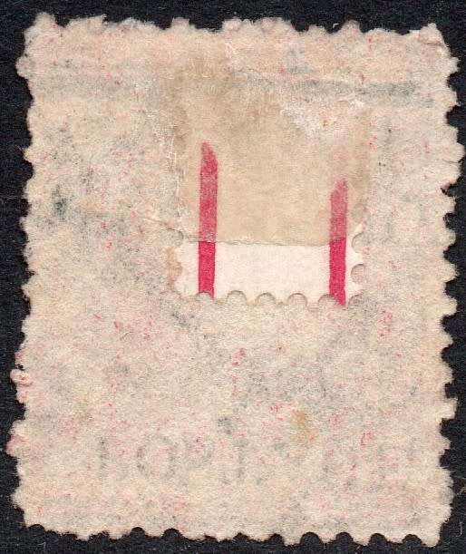 NATAL 1877 SACC92c 1d on 6d ROSE -SURCHARGED DOUBLE, ONE INVERTED - FINE USED - CV R4500