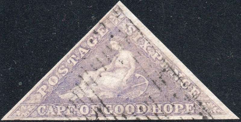 Cape of Good Hope 1858 SACC7b 6d DEEP ROSE LILAC,  VFU CV R15000