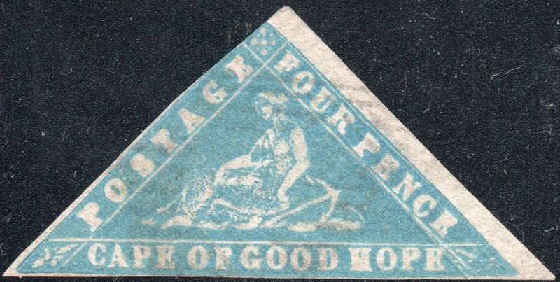 Cape of Good Hope 1861 SACC10a 4d PALE GREYISH-BLUE WOODBLOCK - VERY FINE LIGHTLY USED - CV R65000