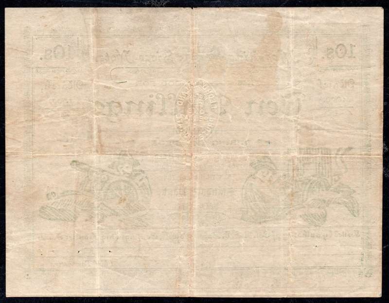 MAFEKING 1900 - 10/- SIEGE NOTE(# 3948) - VERY FINE CONDITION - SEE SCANS