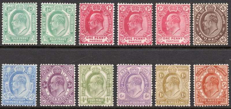 CAPE OF GOOD HOPE 1902 COMPLETE BASIC SET WITH EXTRA SHADES - MM - CV R6270