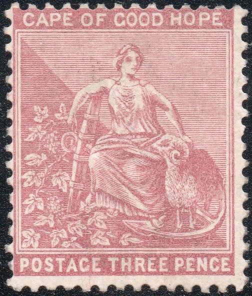 CAPE OF GOOD HOPE 1882 SACC38 3d PALE CLARET WM CA - MM - CV R250