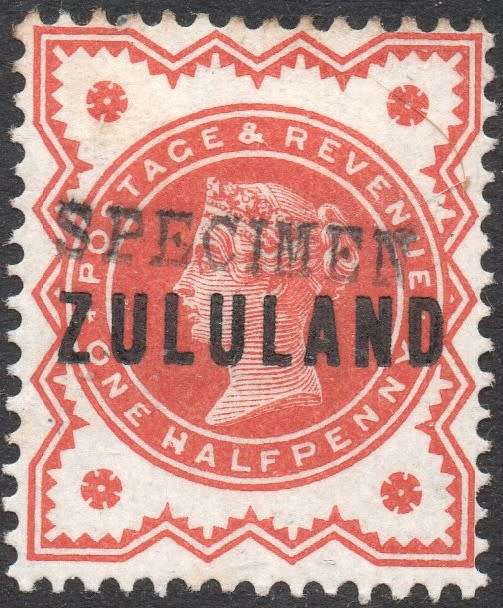 ZULULAND 1888 SACC1s ½d DEEP VERMILLION ``SPECIMEN`` CV R1500