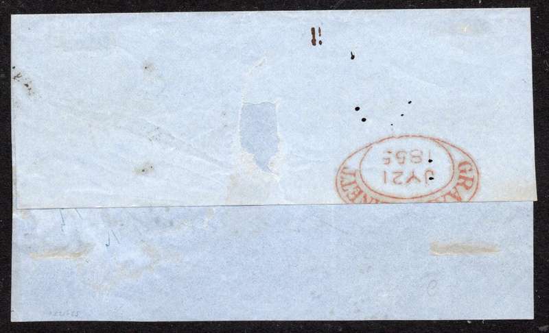 CAPE OF GOOD HOPE 1855 - COVER FRONT/PIECE WITH 4d DEEP BLUE(SACC4) - SEE BELOW