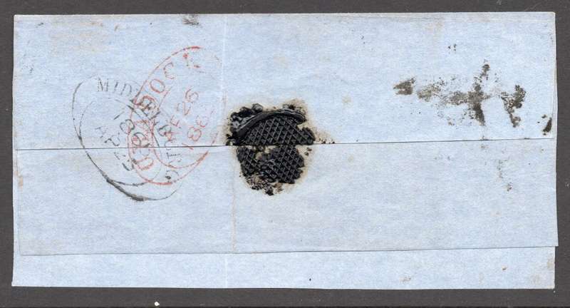 CAPE OF GOOD HOPE 1865 - COVER FRONT/LARGE PIECE WITH 4d STEEL BLUE(SACC15c) - SEE BELOW